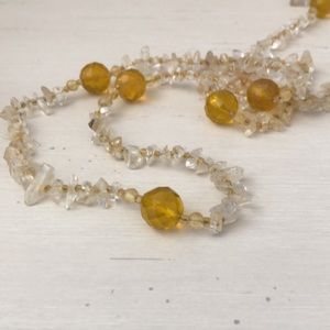 Raw citrine beaded necklace